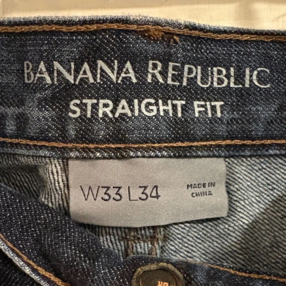 Banana Republic Men's Dark Blue Straight Fit Jeans‎ size 33W x 34L